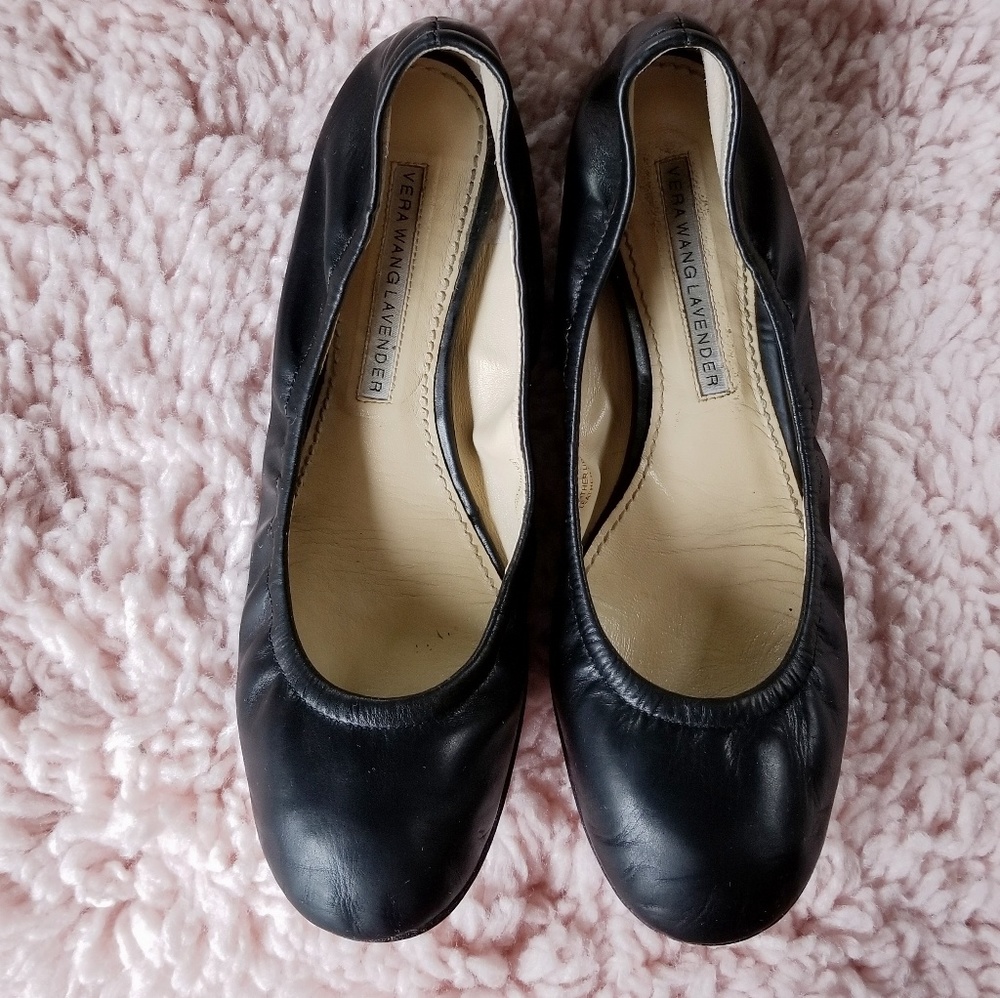 Vera Wang Lavender Lillian leather black flats